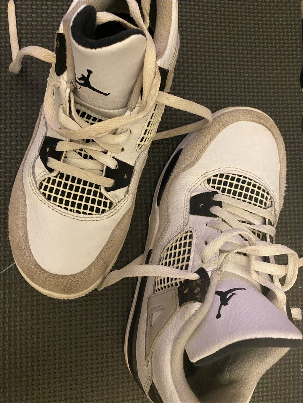Jordan White and Black Retro Basketball Sneakers